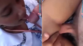 jovencita estudiante cogiendo con uno de sus amigos mientras que otro los graba